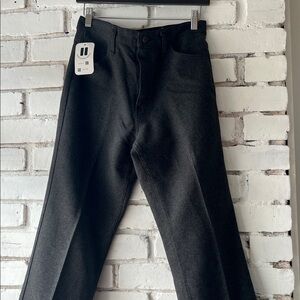 Dark Gray Straight-Leg Pants Wrangler woven twill straight leg pants